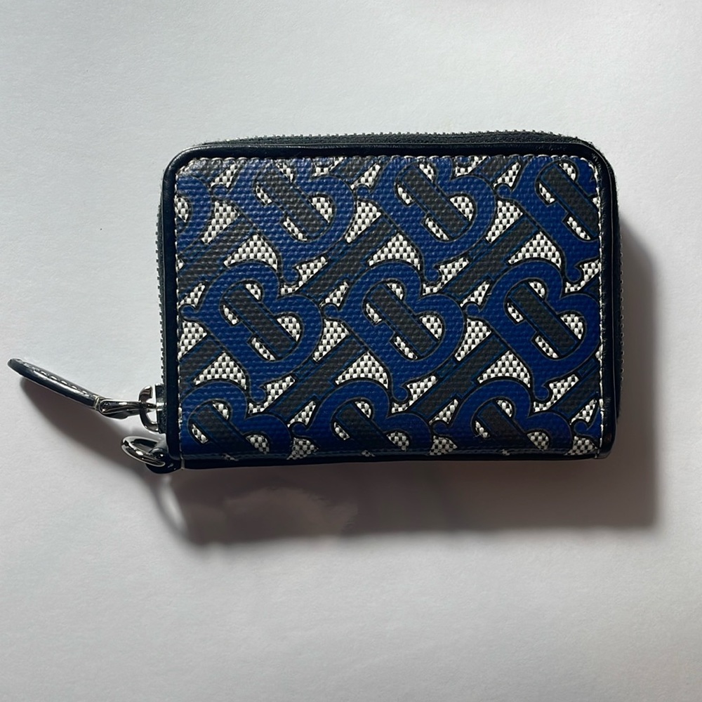 Burberry Zip Wallet with Woven Leather Lanyard - Unisex